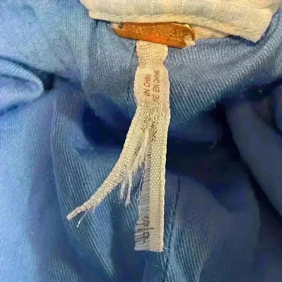 Free People Blue Floral Hooded Button Coat Jacket Size S - Picture 10 of 12